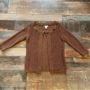 Vintage Carole Little Brown Cardigan Sweater, S